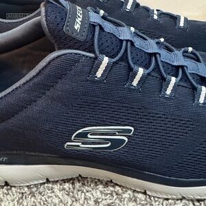 Skechers Navy Blue Wide Fit Sneakers